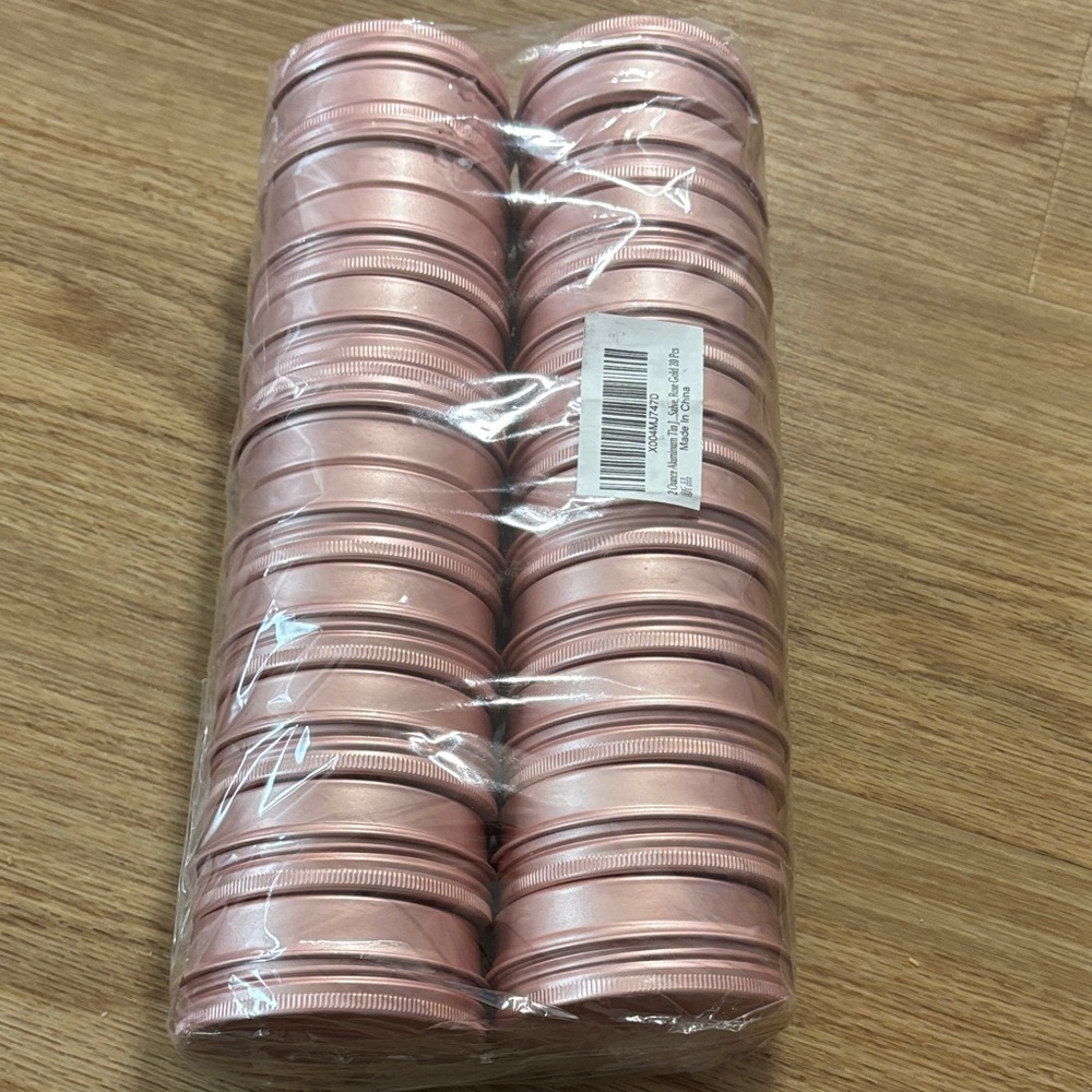 Set of Pink Metal Tins